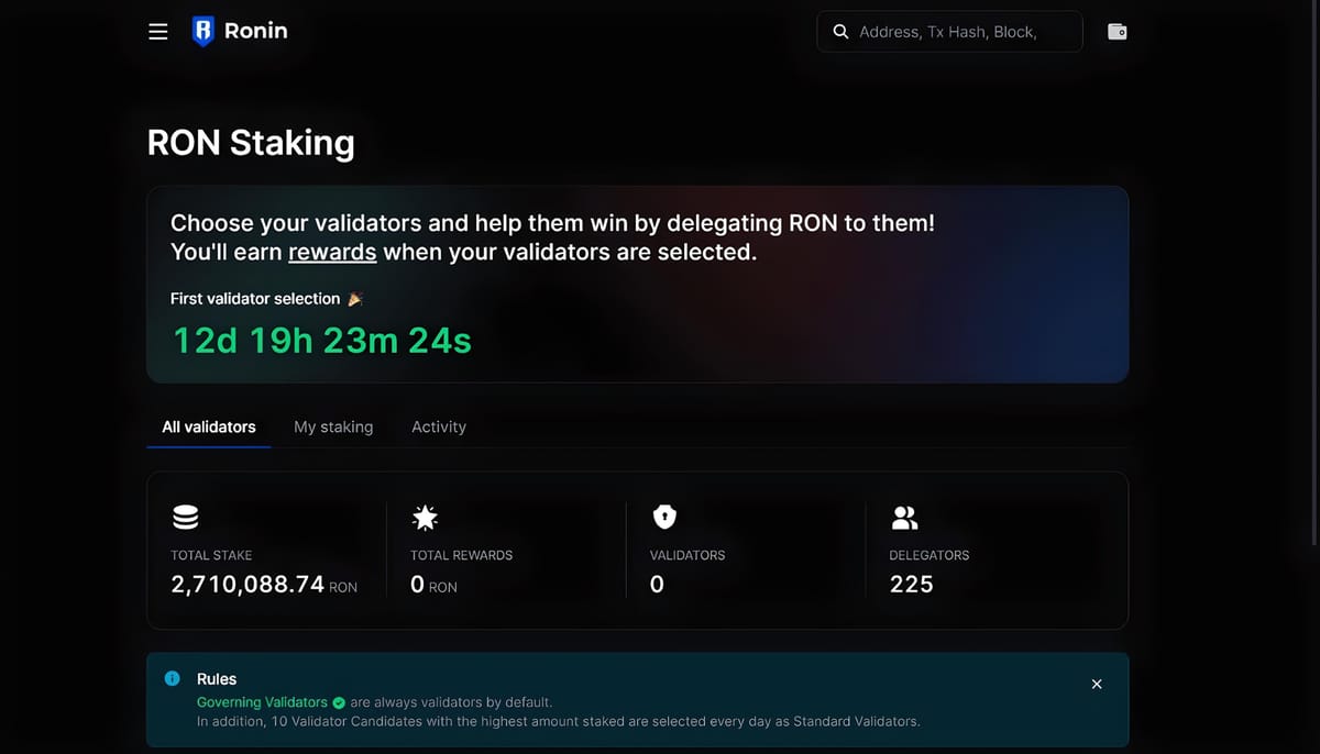 Ronin Network Launches RON Staking and Unveils 5 New Gaming Projects