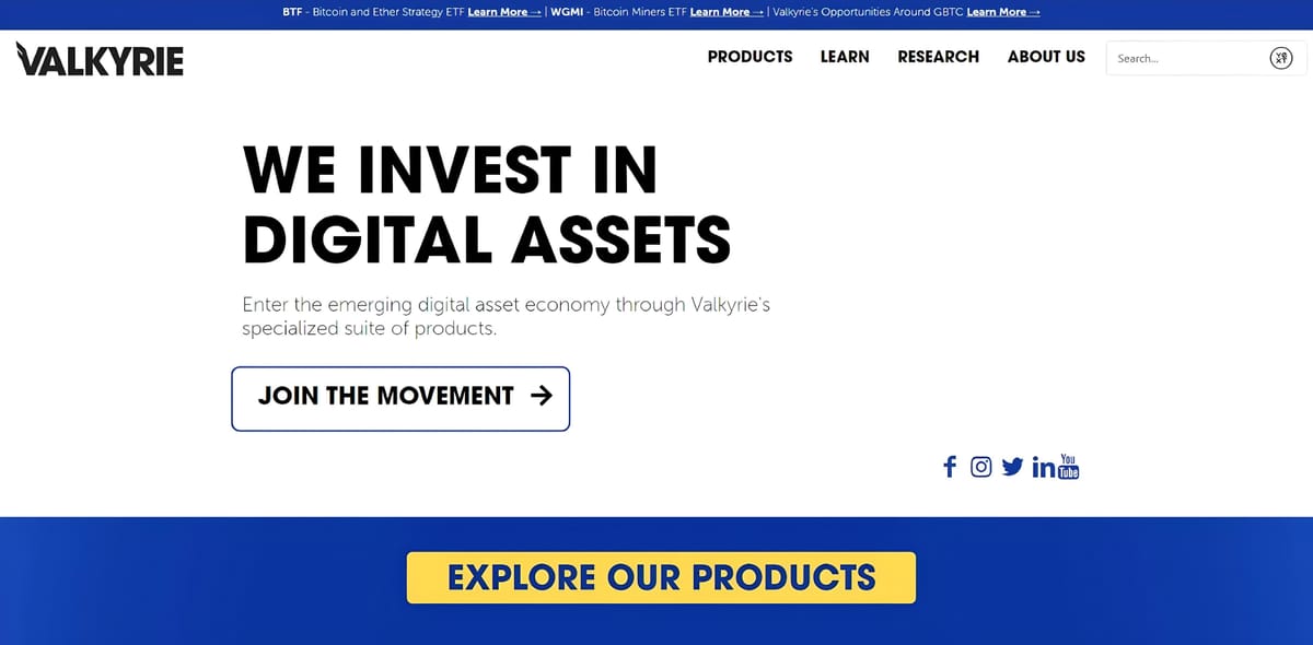 CoinShares Considering Acquisition of Valkyrie