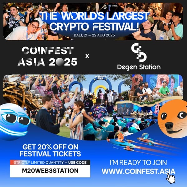 Web3 Station đồng hành cùng Coinfest Asia 2025 – Hẹn gặp bạn tại Bali!