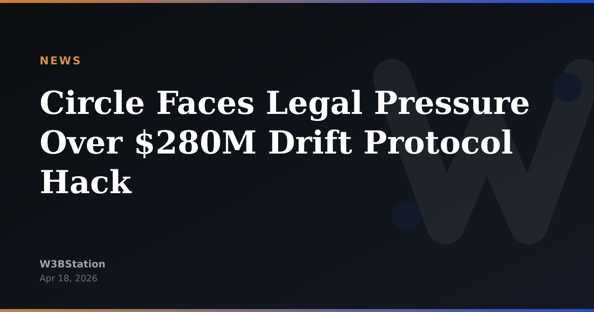 Circle Faces Legal Pressure Over $280M Drift Protocol Hack