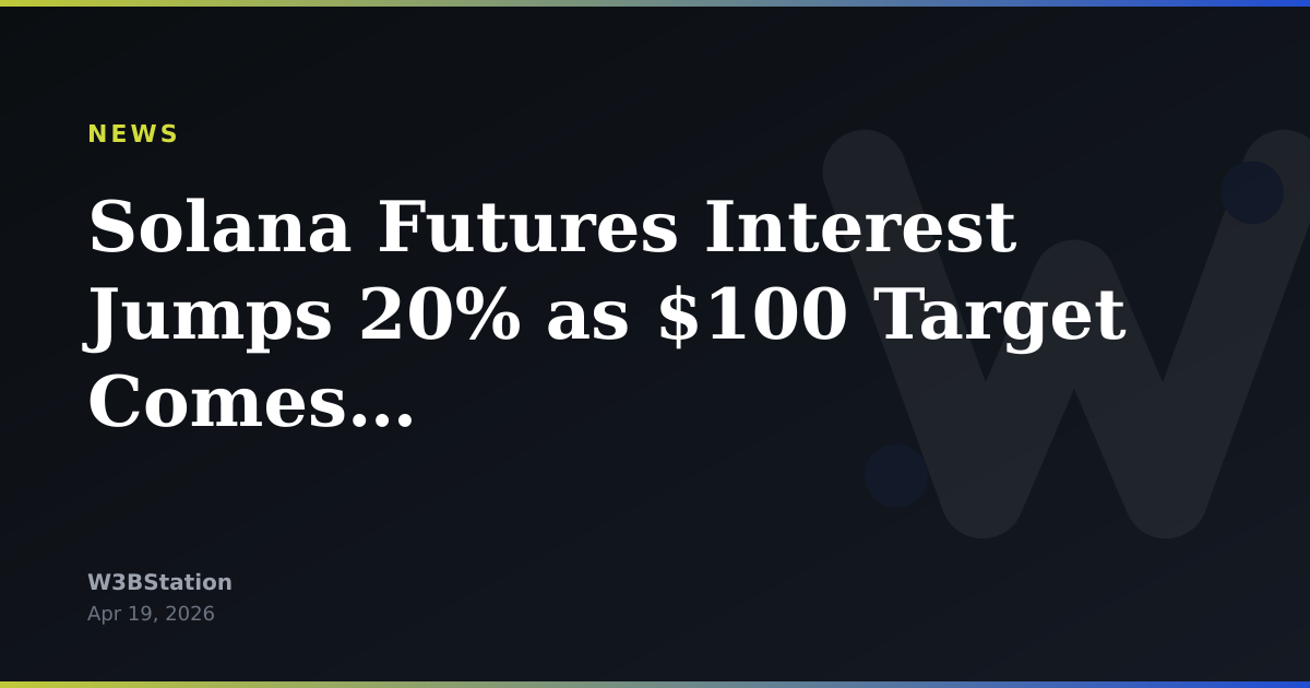 Solana Futures Interest Jumps 20% as $100 Target Comes Into Focus