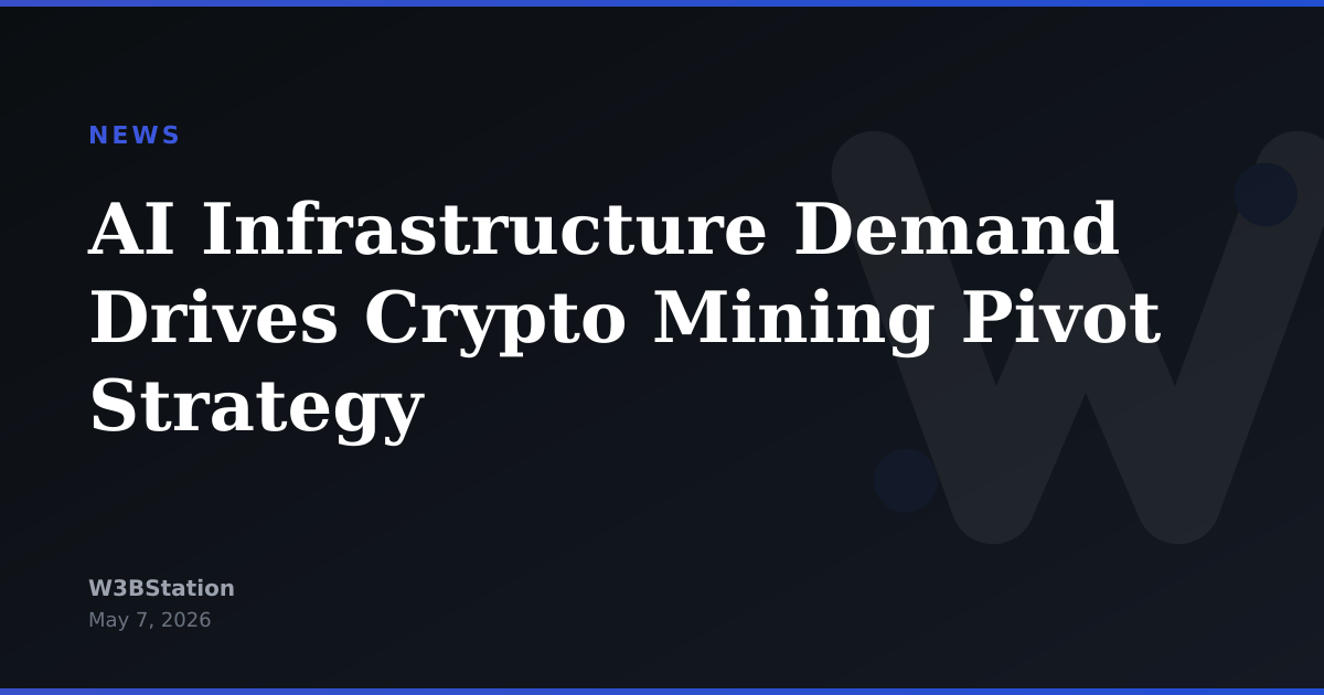 AI Infrastructure Demand Drives Crypto Mining Pivot Strategy