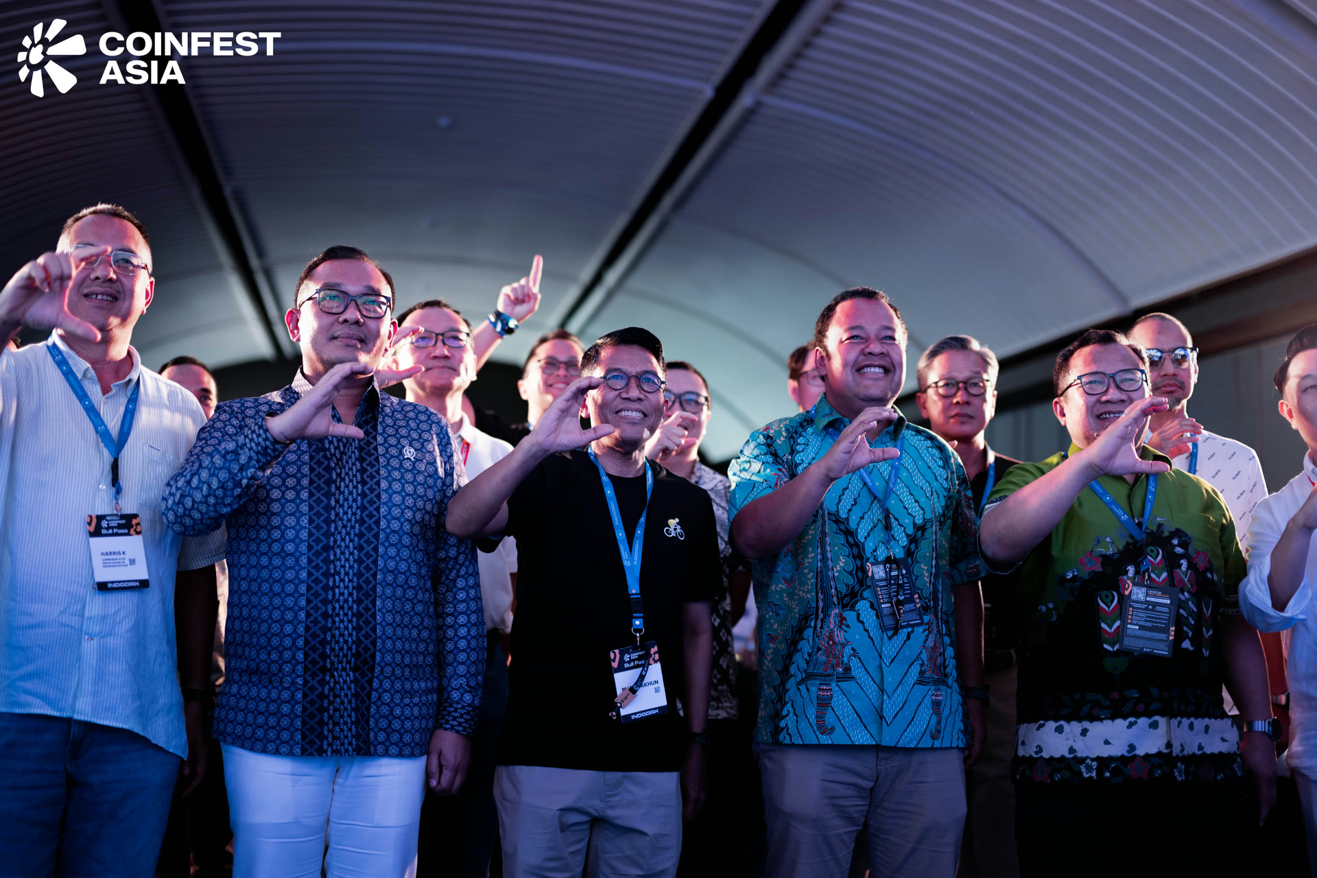 Representatives from Indonesia's Ministry of Investment, House of Representatives (DPR), and Financial Services Authority (OJK) at Coinfest Asia 2026