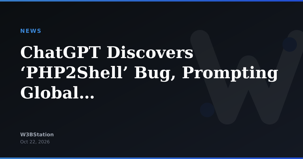 ChatGPT Discovers ‘PHP2Shell’ Bug, Prompting Global Government Website Shutdowns